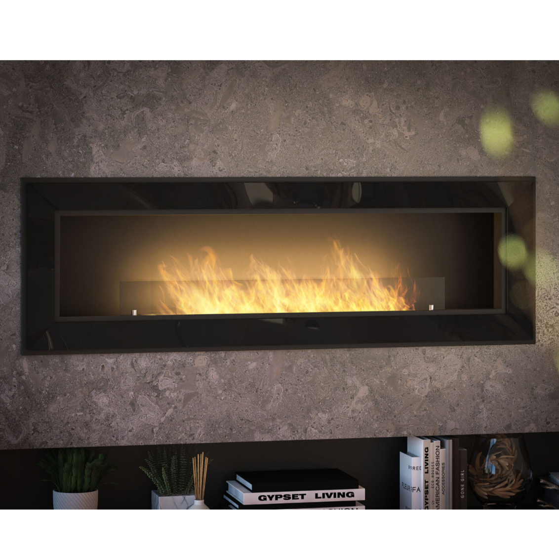 Biokamīns Frams 1500 150/49/20 cm melns - N1 Home