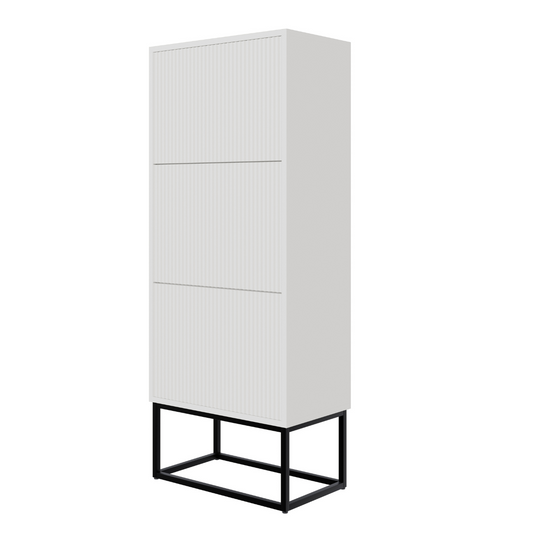 Apavu skapis Velda 50/30/125 cm balts/melns