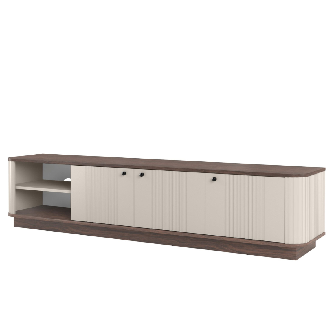 TV skapis Vespa 187/43/38 cm kašmirs/rieksts/melns - N1 Home