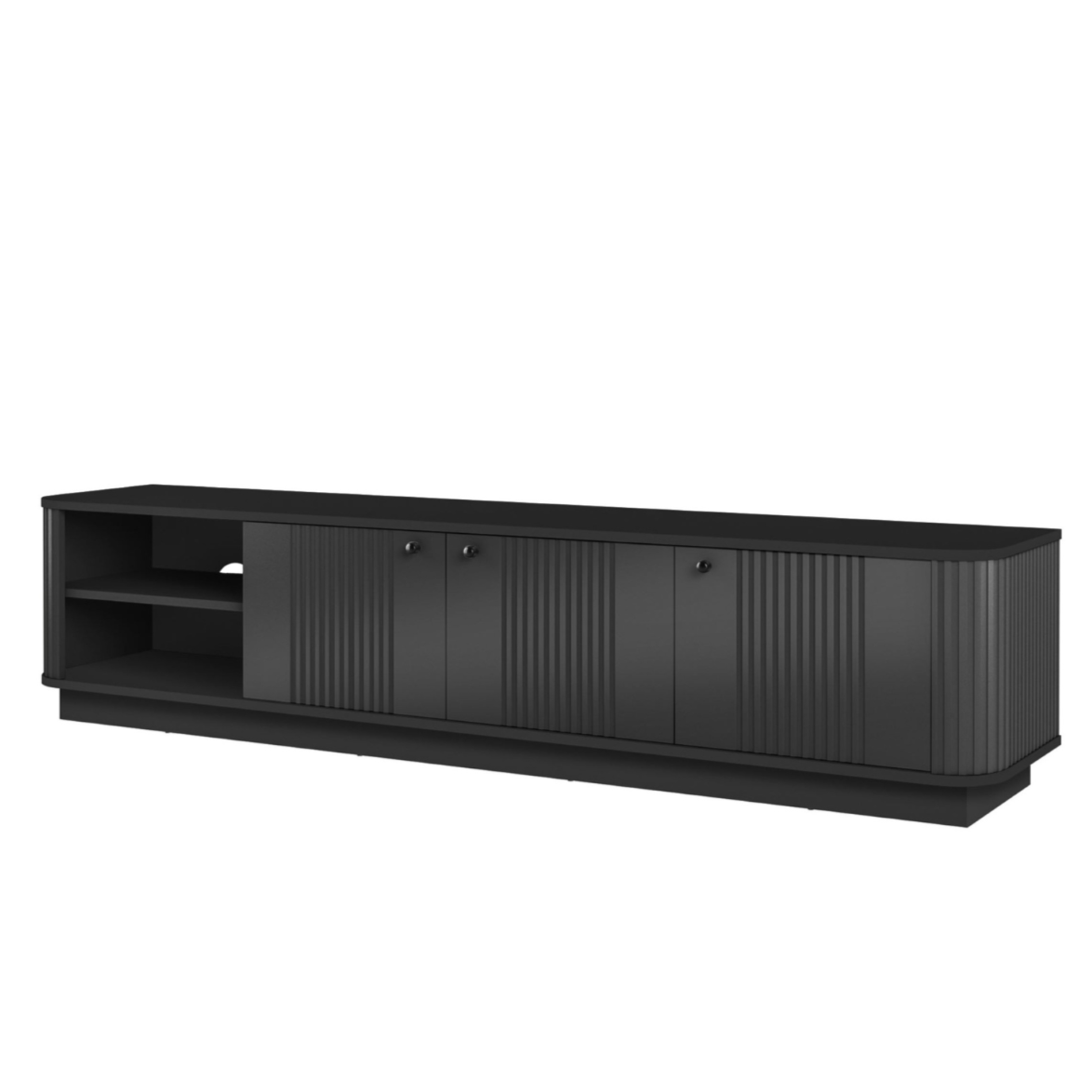 TV skapis Vespa 187/43/38 cm melns/melns - N1 Home