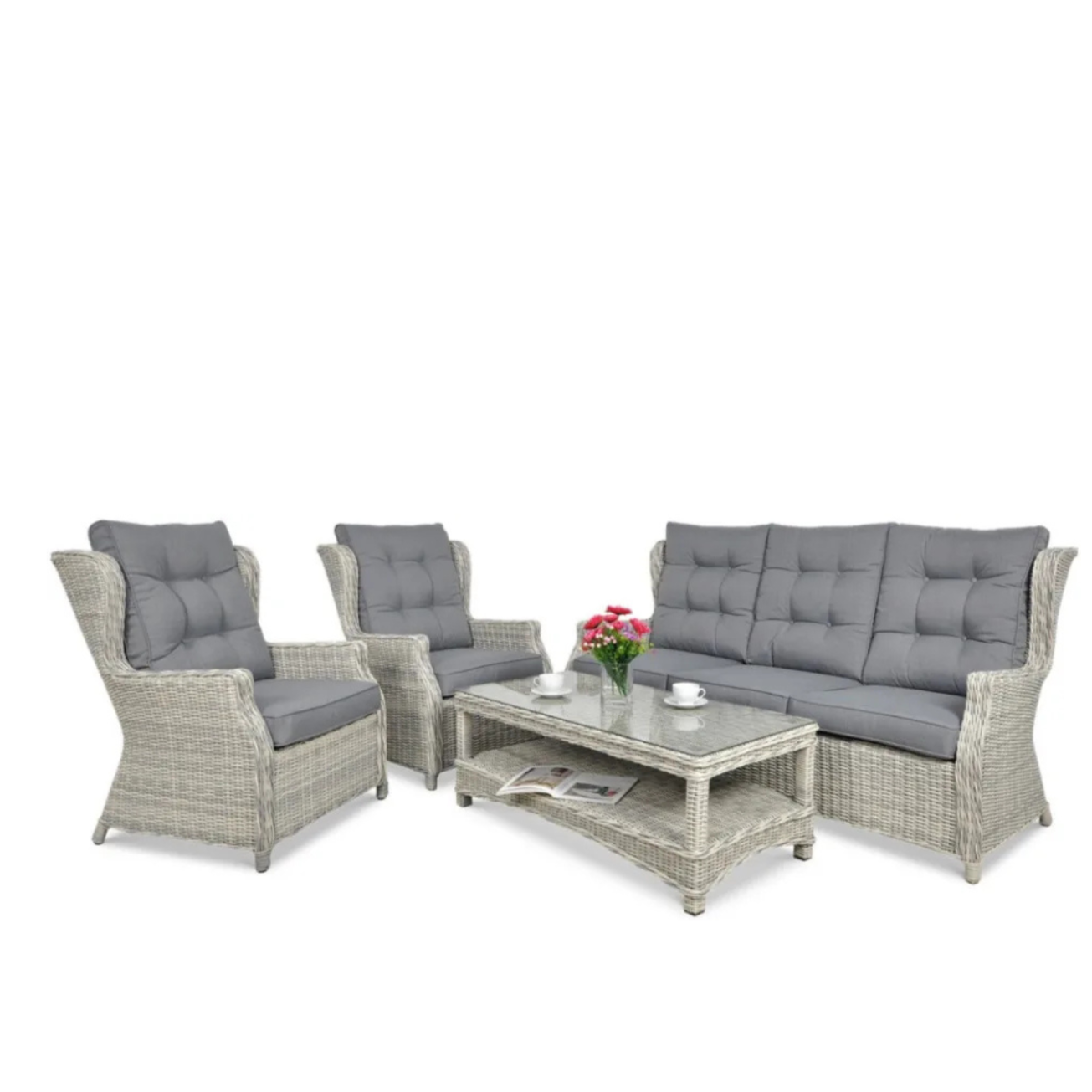 Dārza komplekts Trivo 3 pelēks/balts - N1 Home