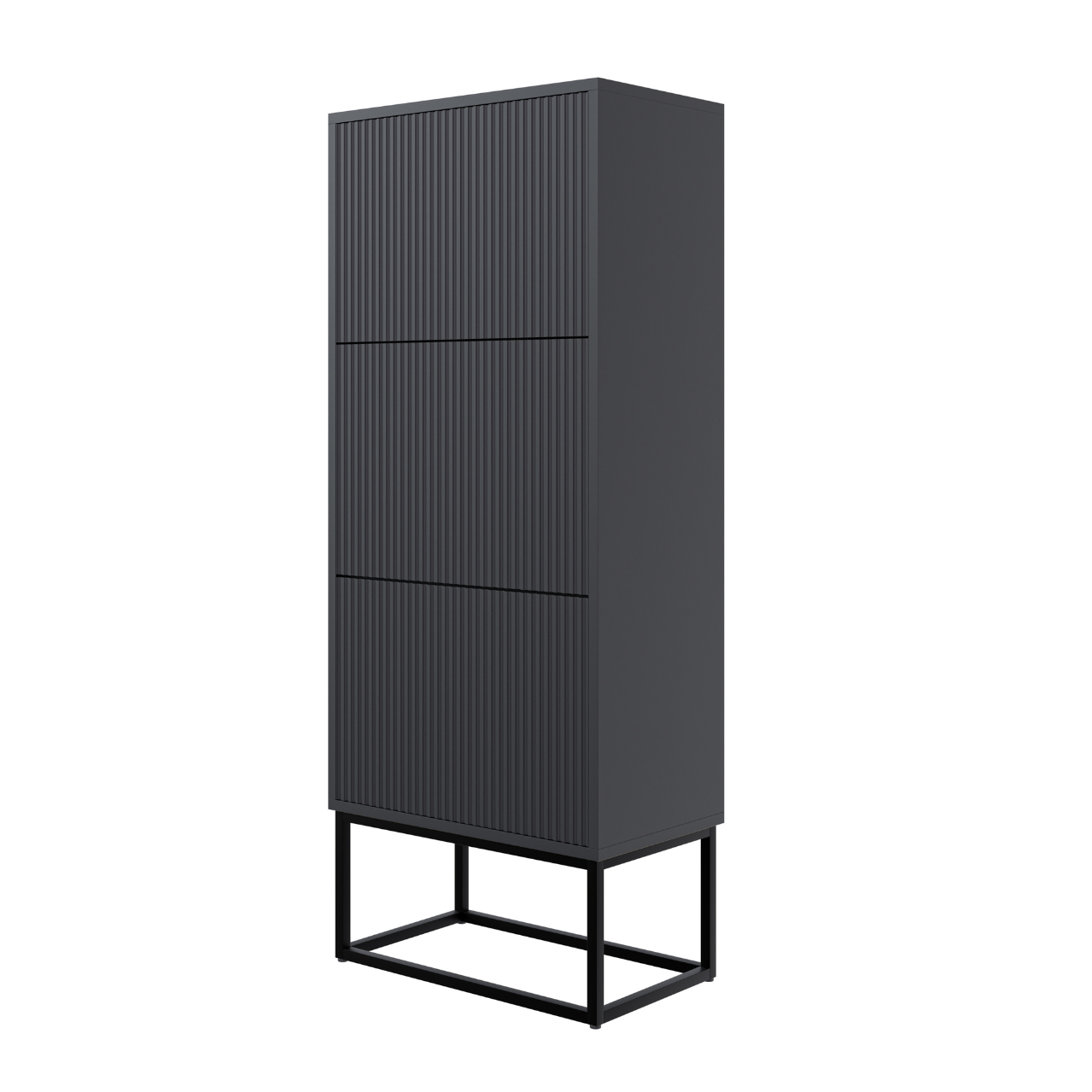 Apavu skapis Velda 50/30/125 cm melns/melns