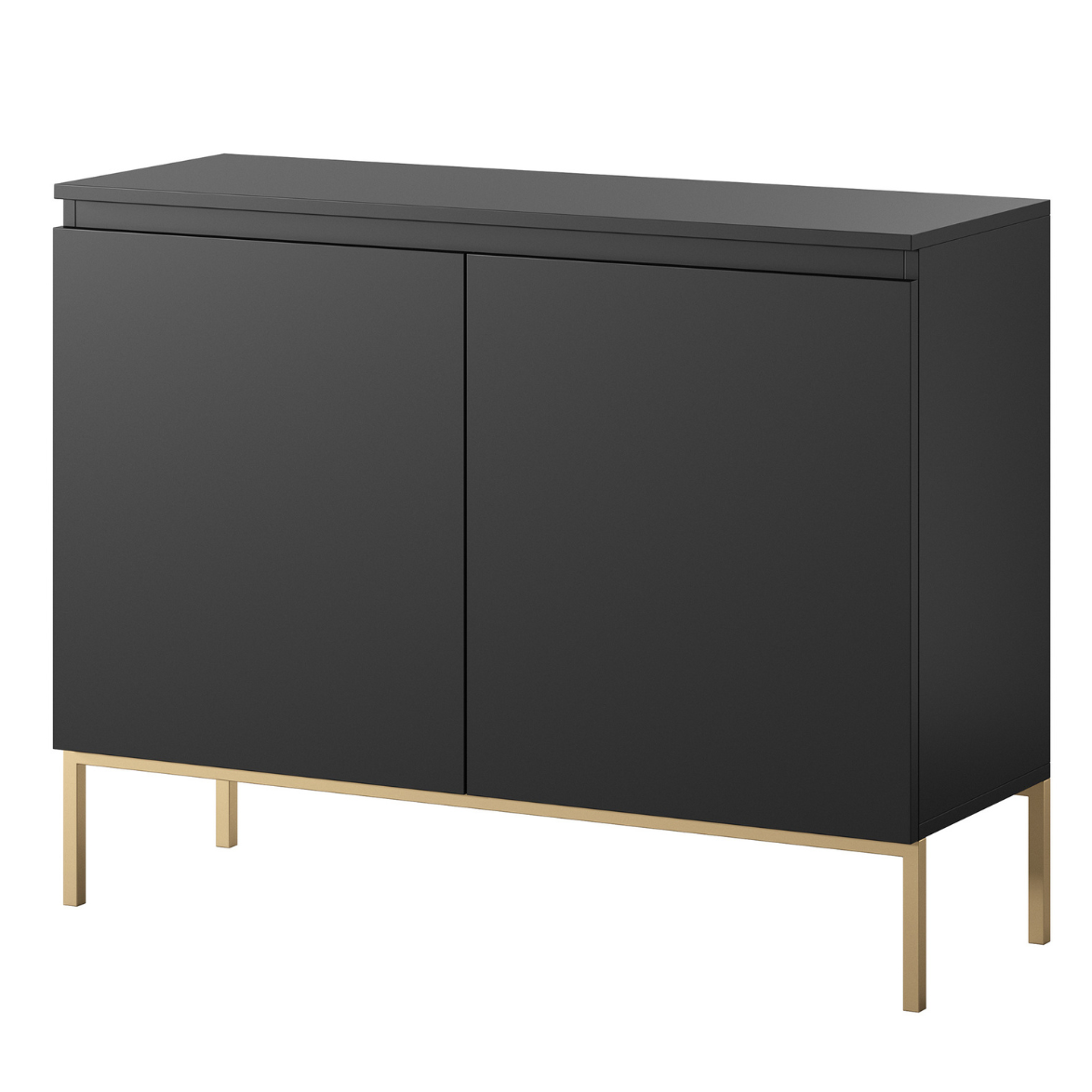 Kumode Bommo 100/77/35 cm melns/zelts