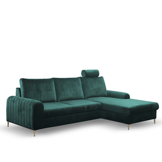 Dīvāns Monaske 252/106,5/90-168 cm jungle green - N1 Home