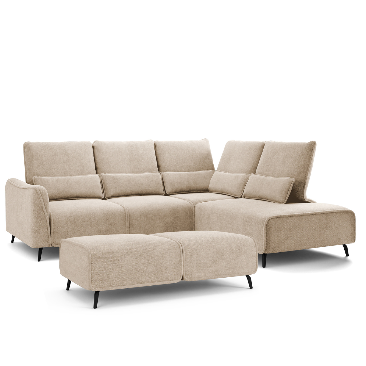 Dīvāns ar pufu Ruma 94/260/208 cm Storm 06 - N1 Home