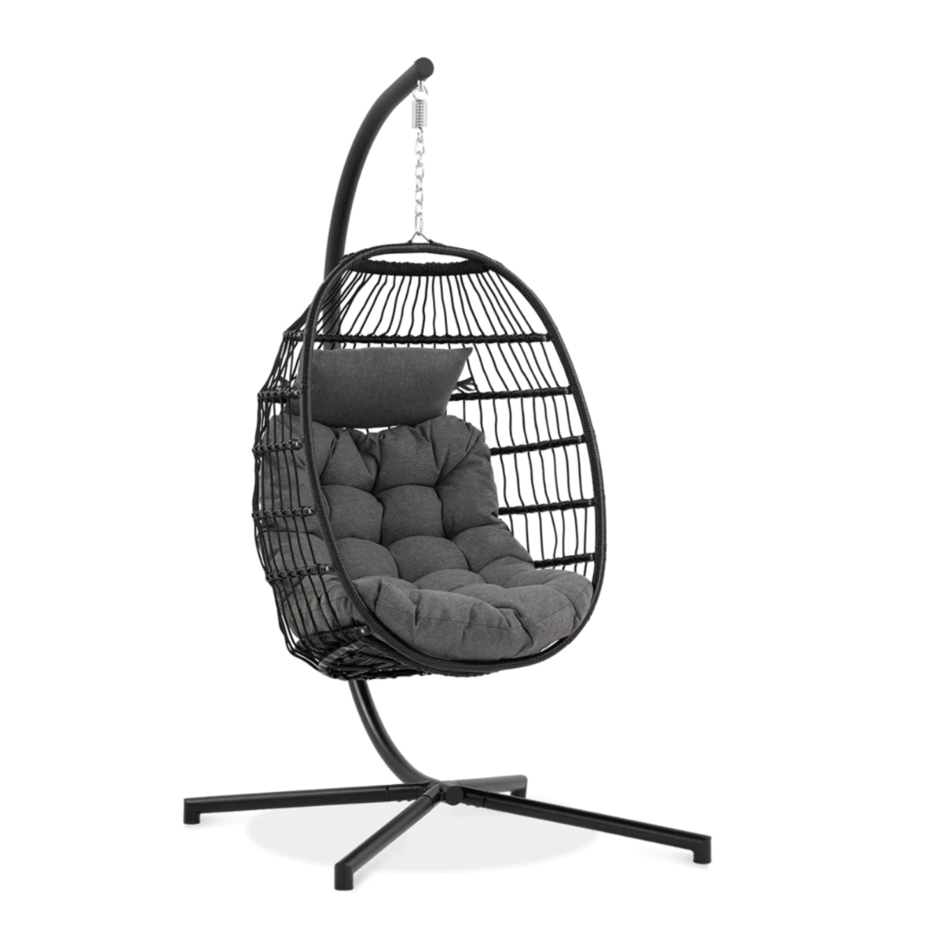 Kokona piekaramais krēsls Harmo  84/187/66 cm melns - N1 Home