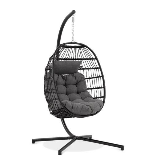 Kokona piekaramais krēsls Harmo  84/187/66 cm melns - N1 Home