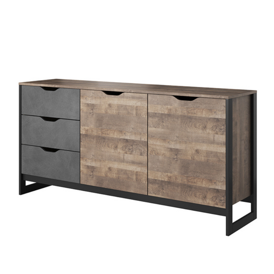 Kumode Ardi 161/78,6/39,6 cm ozols, smilšu krāsas, grunge/matera - N1 Home