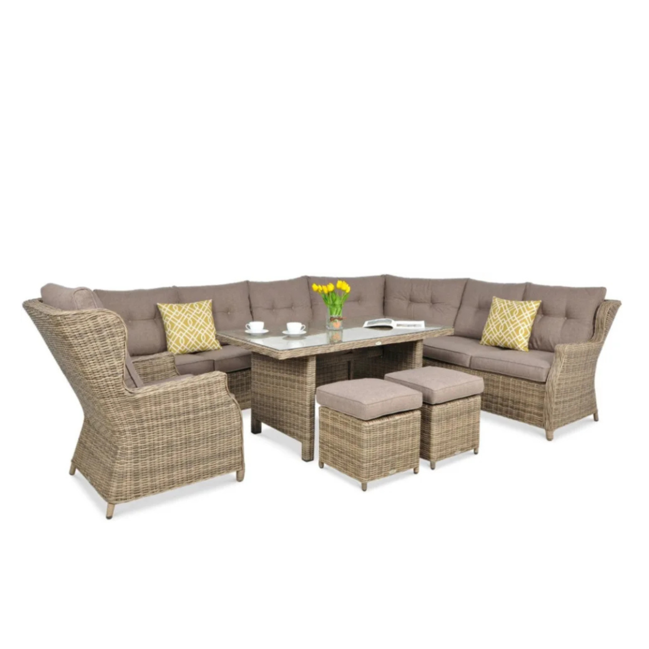 Ēdamgalda komplekts Dova 306/246/87 cm brūns - N1 Home