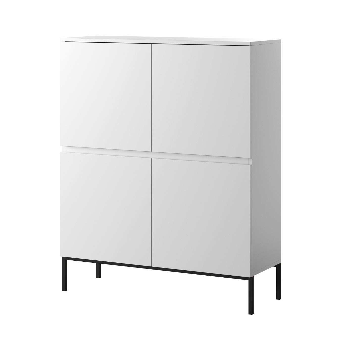 Kumode Bommo 100/122/35 cm balts/melns