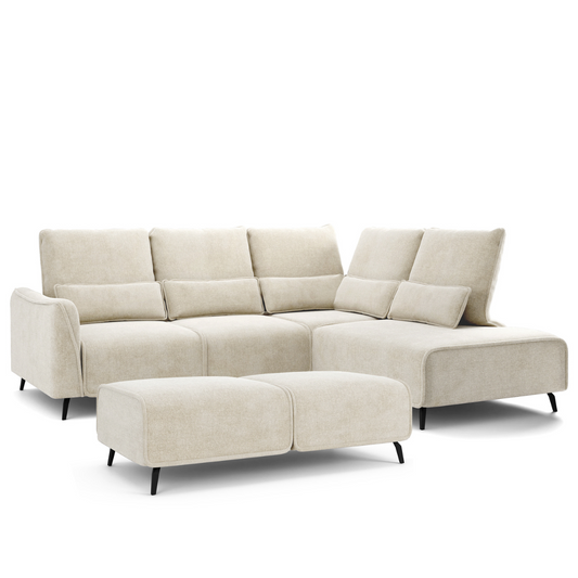 Dīvāns ar pufu Ruma 94/260/208 cm Storm 02 - N1 Home