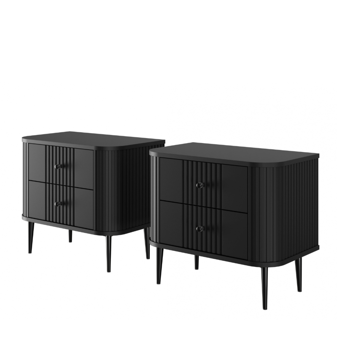 Naktsskapītis (2) Vespa 56/51/38 cm melns/melns - N1 Home