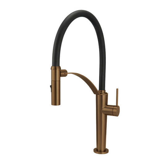 Virtuves maisītājs ar elastīgu snīpi - 2 veidu sprauslas Corda 435 mm matēta bronza - N1 Home