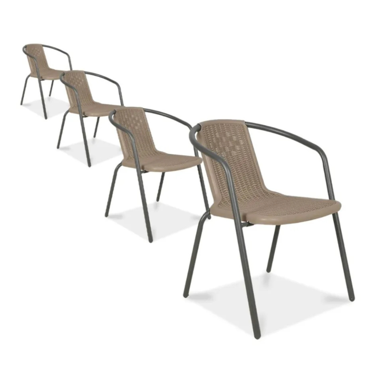 Krēslu komplekts balkonam Simpi (4) 55/57/72 cm kapučīno - N1 Home