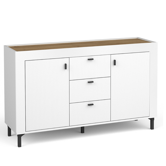 Kumode Lamos 130/77/38 cm balts/melns