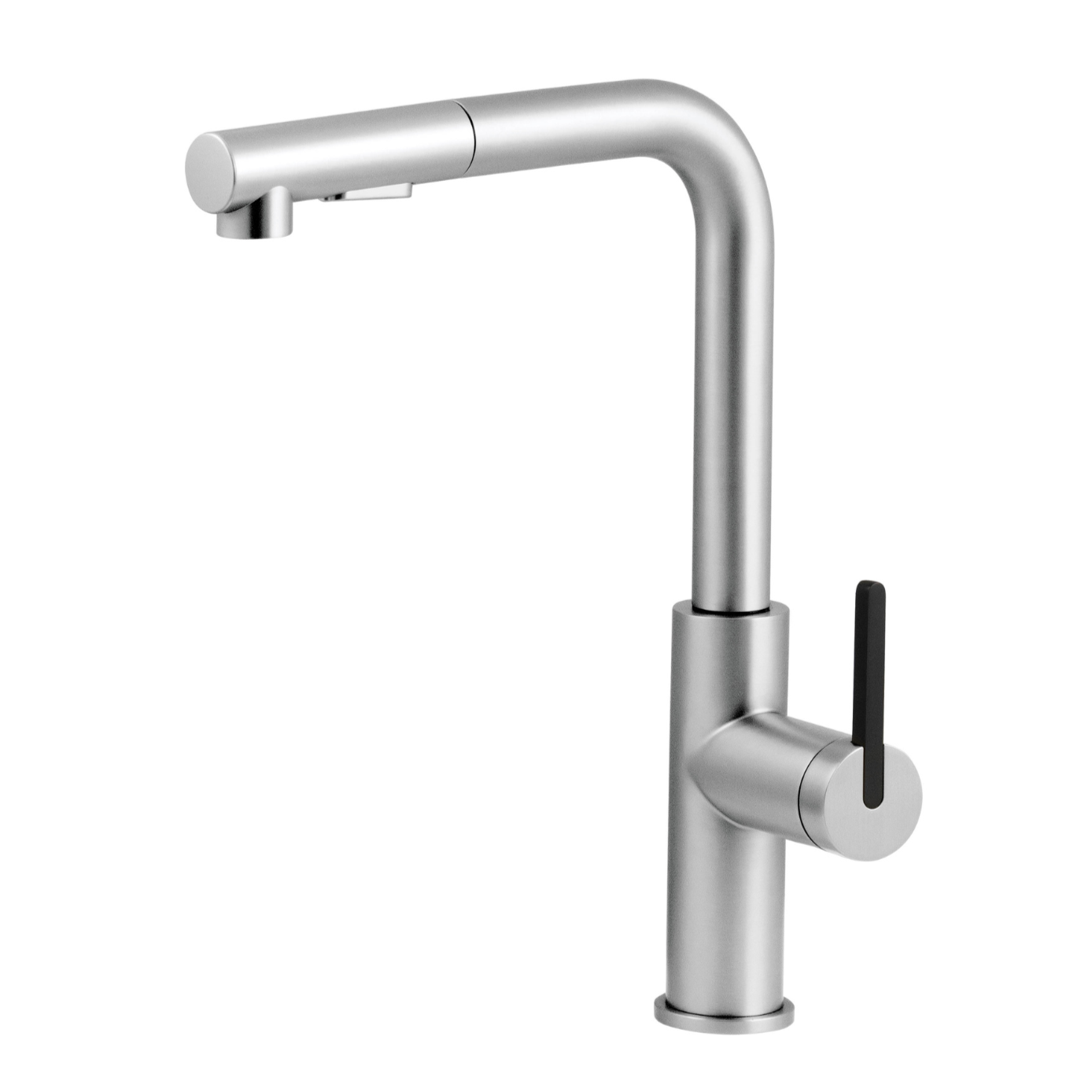 Virtuves jaucējkrāns ar izvelkamu snīpi MOMI 34,8 cm matēts tērauds - N1 Home