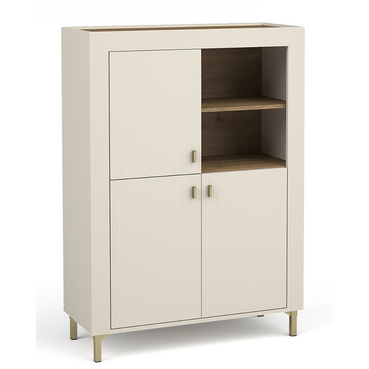 Vitrīna Lamos 96/135/39 cm bēšs/zelts - N1 Home