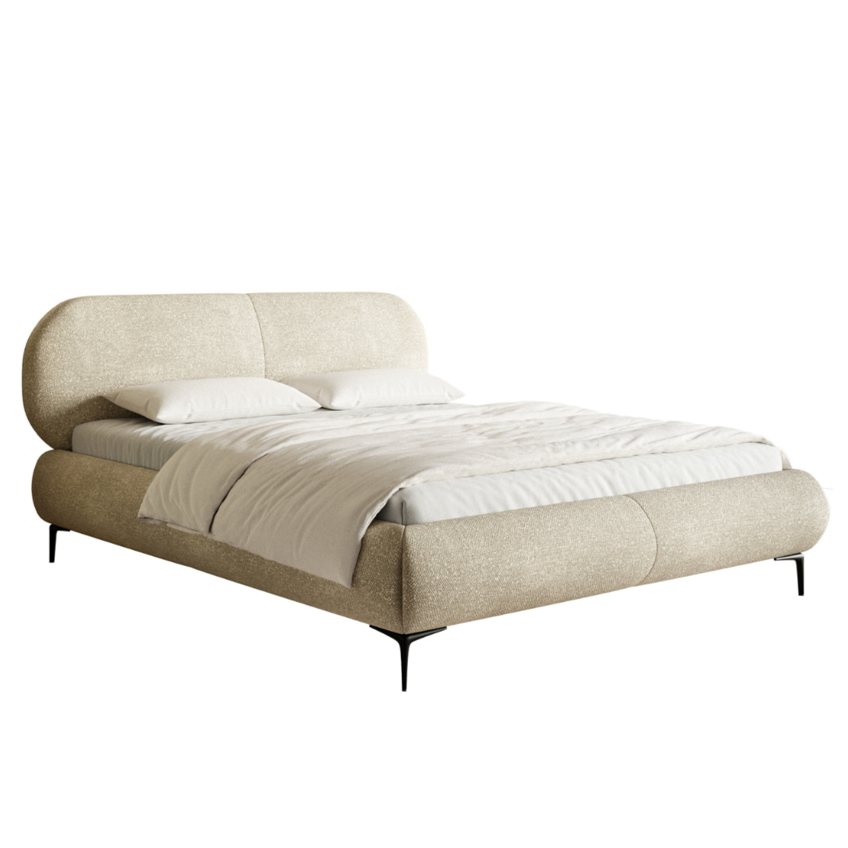 Gulta ar konteineru Valeo 140/160/180x 200 cm Melody 13 (Agmamito), melnas kājas - N1 Home