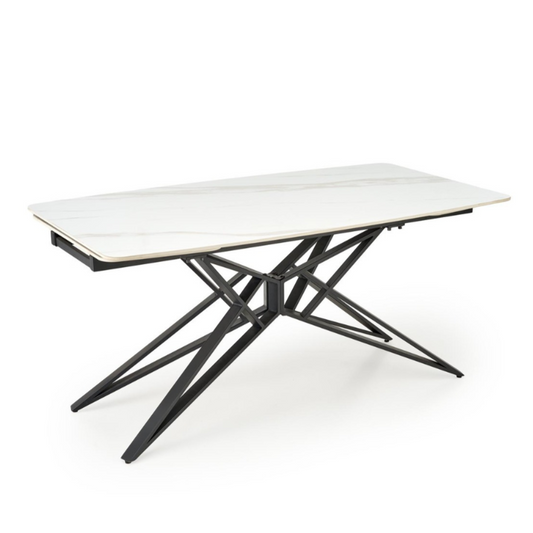 Galds Alfin 160/91/76 cm balts marmors/melns - N1 Home