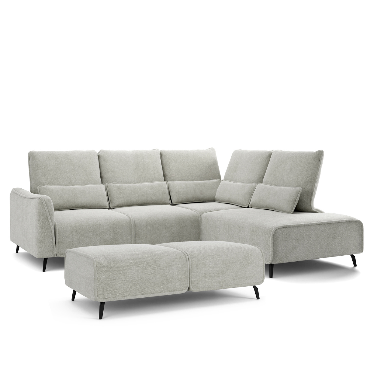 Dīvāns ar pufu Ruma 94/260/208 cm Storm 85 - N1 Home