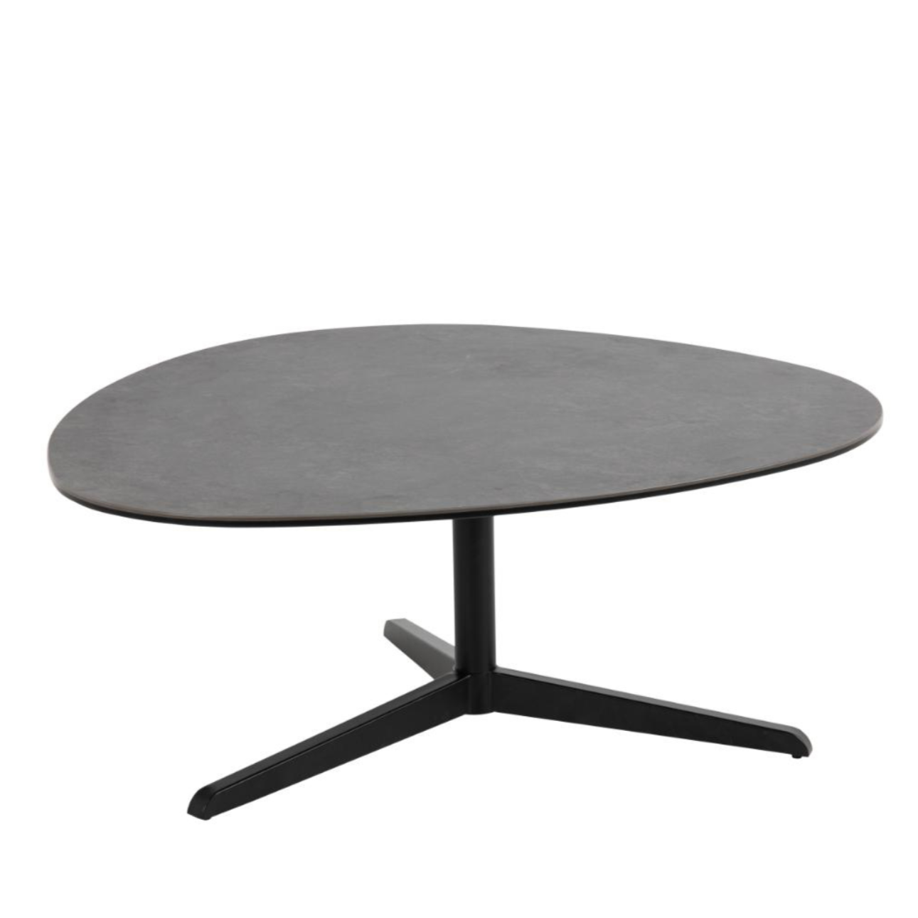 Kafijas galdiņš Barns 100x95x41 cm melna Fairbanks neapstrādāta keramika - N1 Home