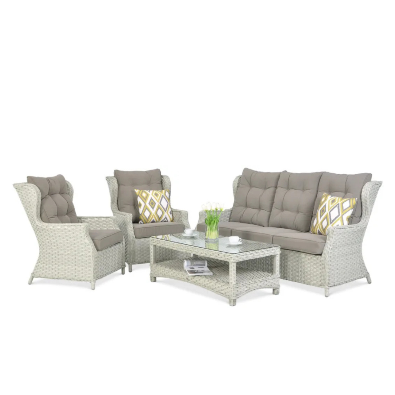 Dārza komplekts Trivo 3 melanžs/balts - N1 Home