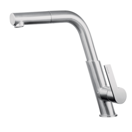 Virtuves jaucējkrāns ar izvelkamu snīpi Silia 253 mm matēts tērauds - N1 Home