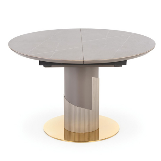 Galds Musk 120/120/76 cm pelēks marmors/zelts - N1 Home