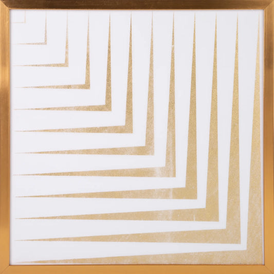 Glezna ar zelta ģeometrisku apdruku zelta rāmī Blan B 53/53 cm balts/zelts - N1 Home