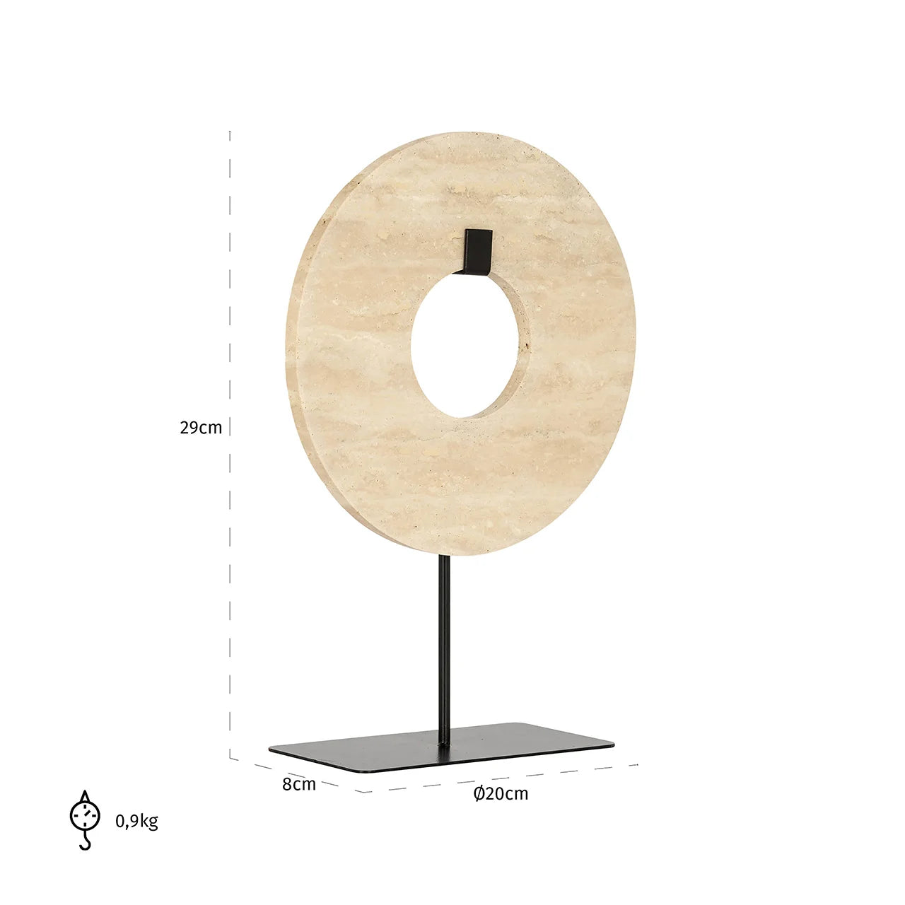 Dekoratīvs priekšmets Richmond Interiors Manou small 29/20/8 cm bēšs - N1 Home