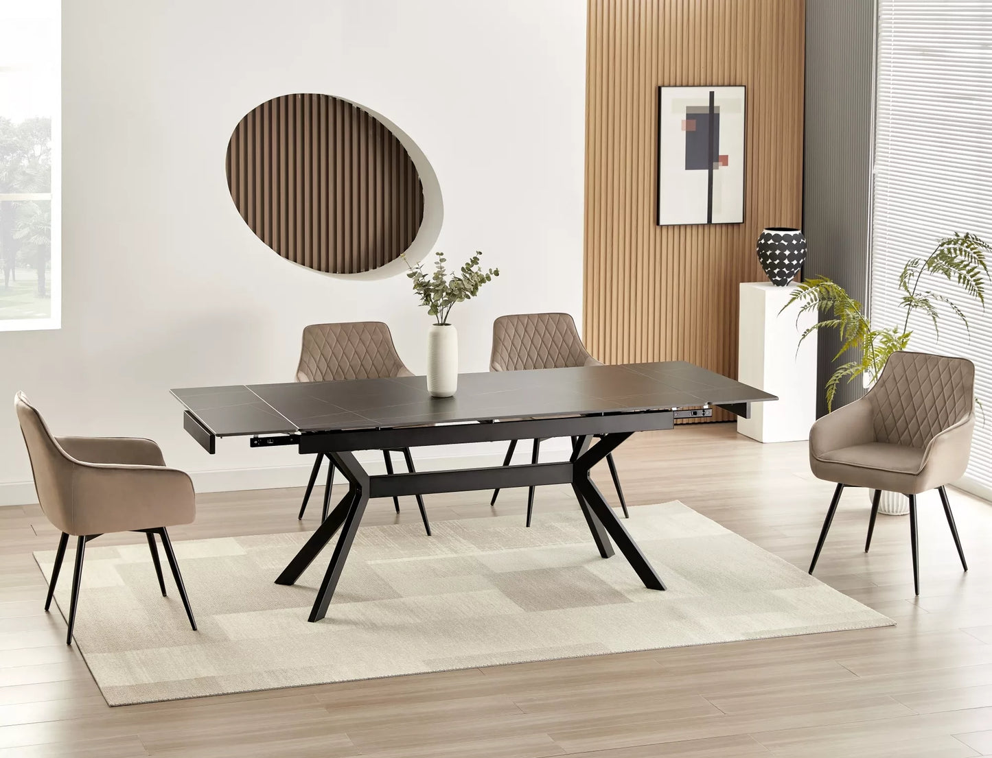 Galds Imperi 160; 180/74/90 cm melns - N1 Home