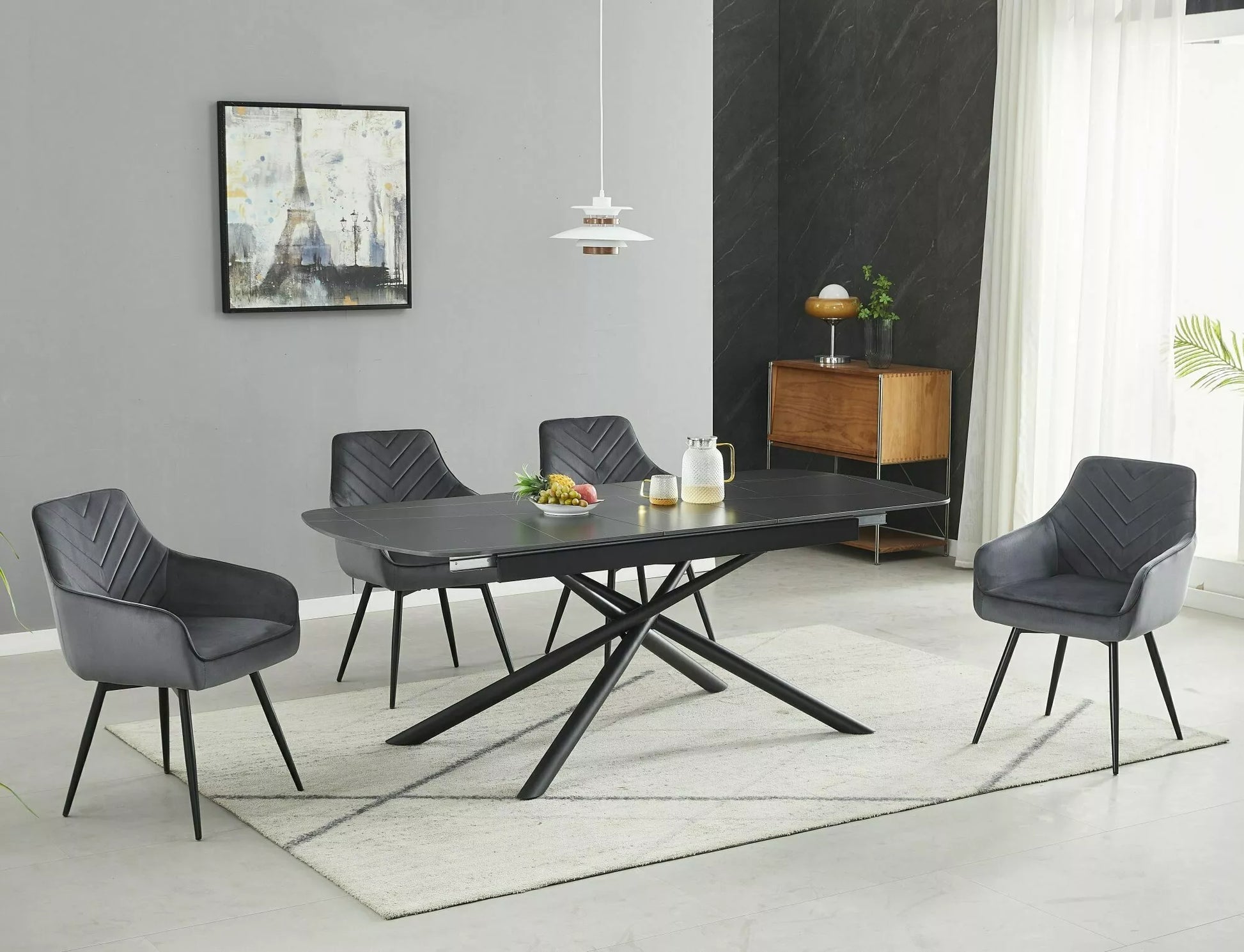 Galds Vekta 160;180/75/90 cm melns - N1 Home