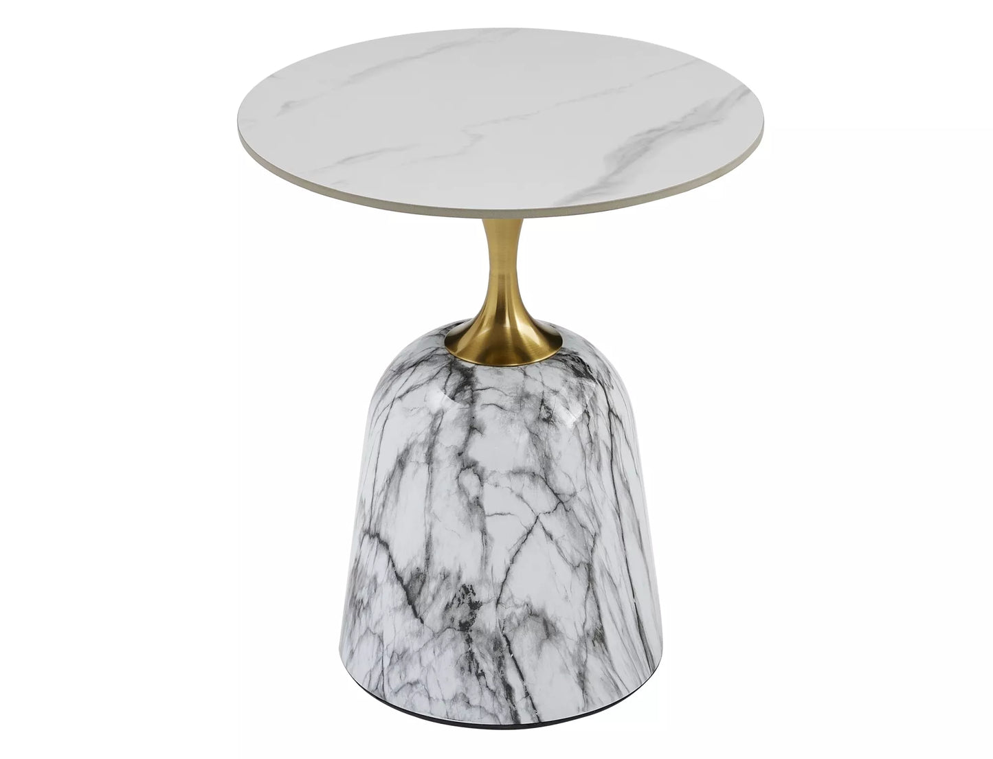 Kafijas galds Fami 59/50 cm balts/zelts - N1 Home