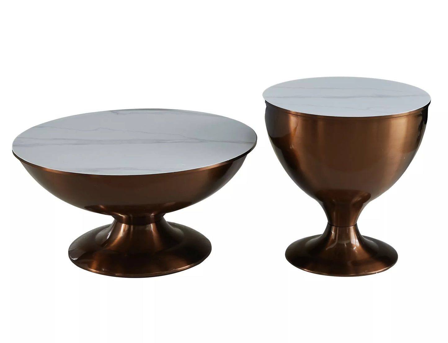 Kafijas galdiņu komplekts Sali 75/38; 50/52,5 cm brūns/balts - N1 Home