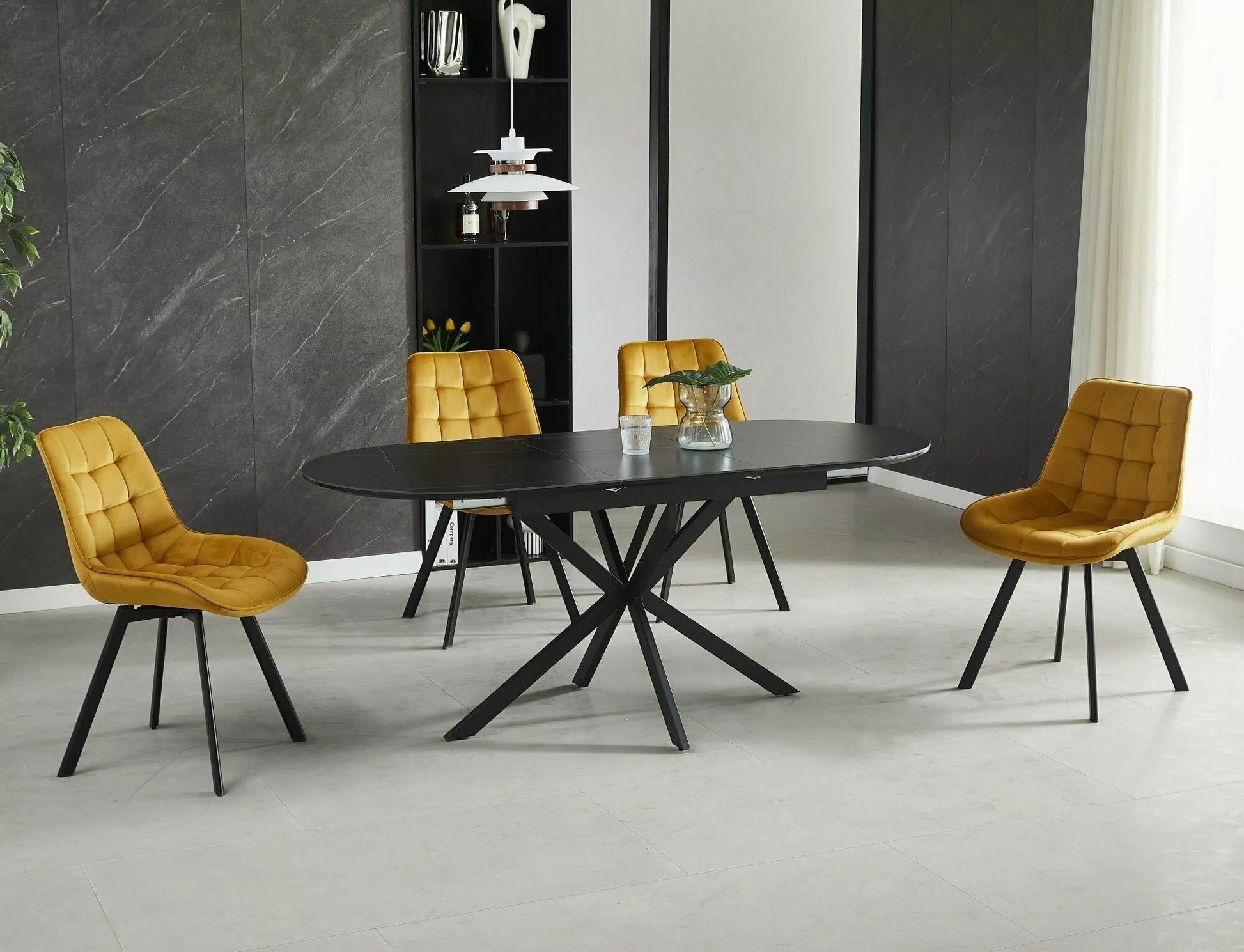 Galds Gastoli 80/140/75 cm melns - N1 Home