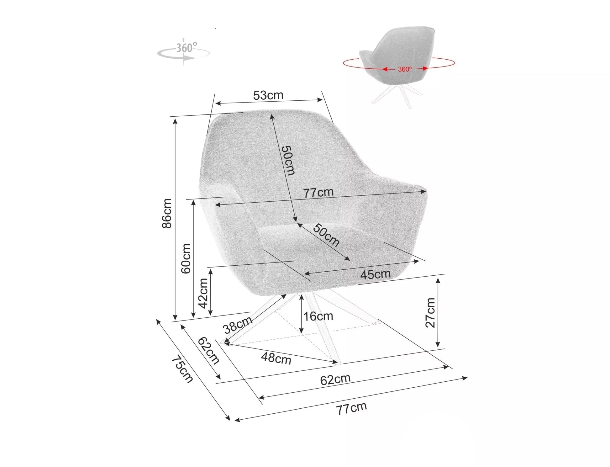 Krēsls Gals 86/77/75 cm bēšs - N1 Home