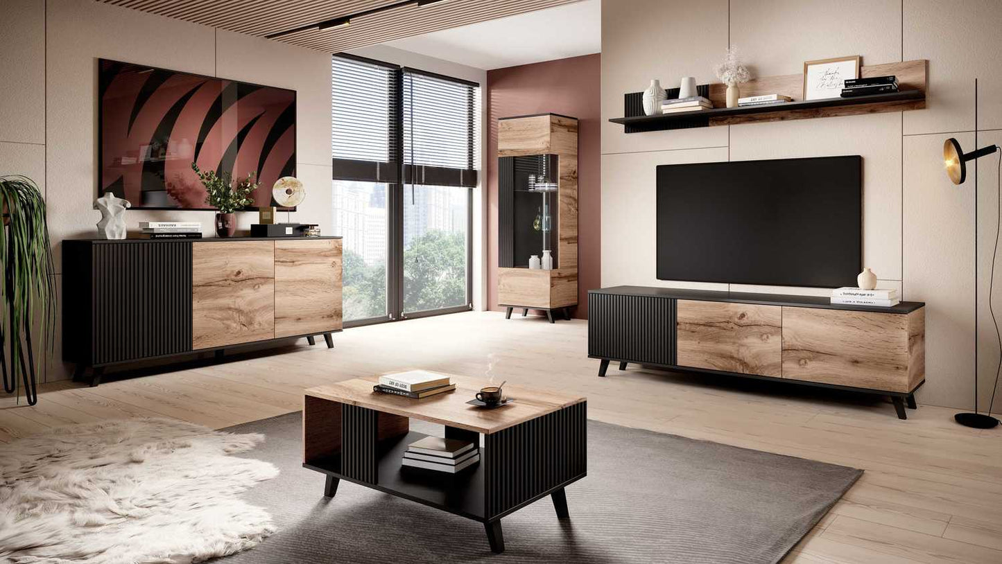 Kafijas galdiņš Berlin 92/50/40 cm Votan ozols/melns - N1 Home