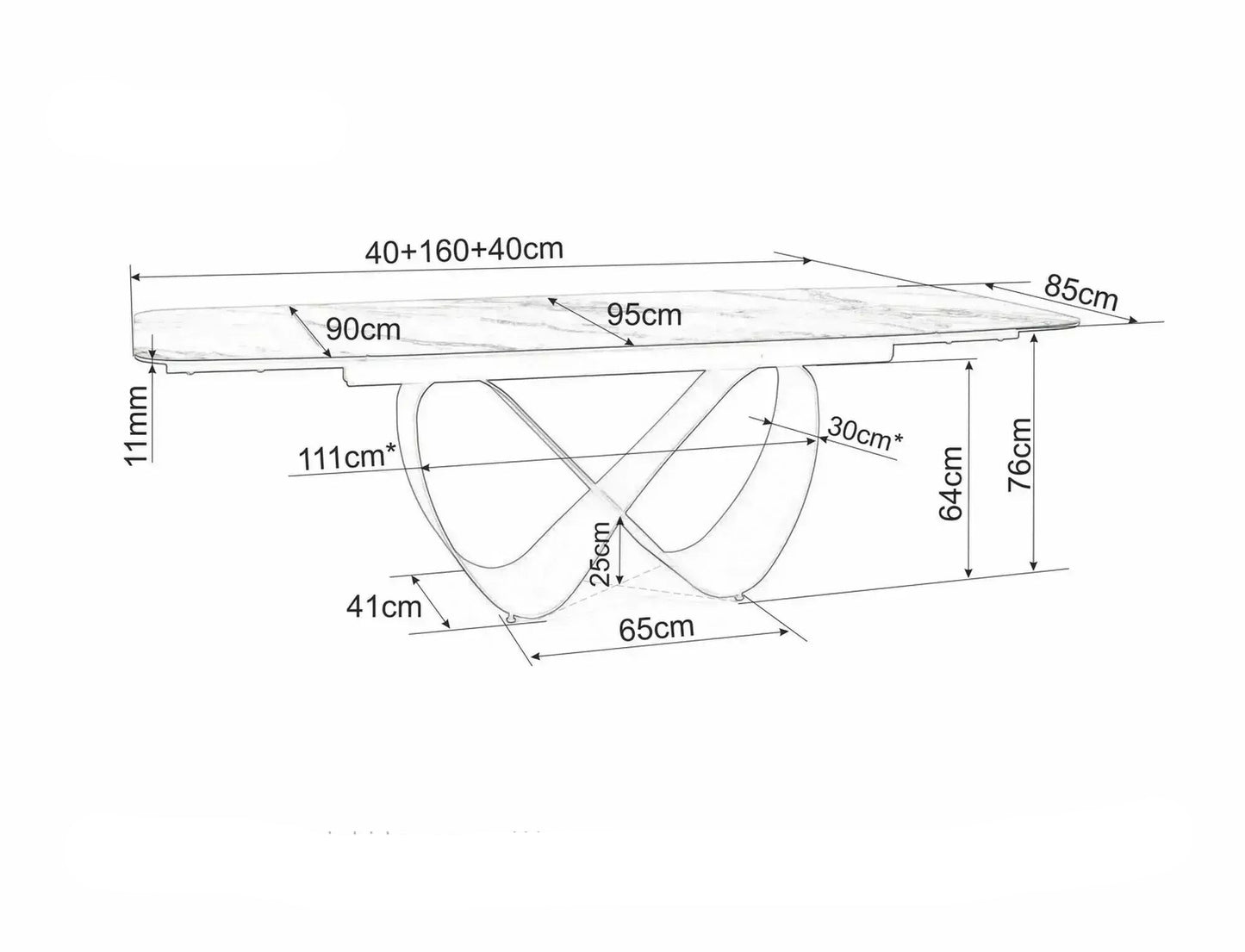 Galds Initio 160/240/95 cm matēts bēšs/vars