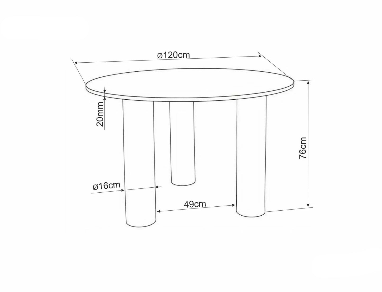 Galds Monta 120/76 cm ozols