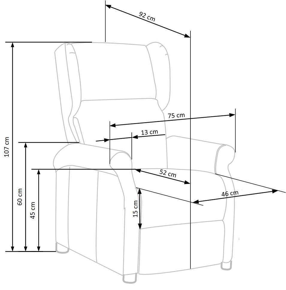 Krēsls Agusta 75/92-160/107-83/45 cm Bluvel 78 - N1 Home