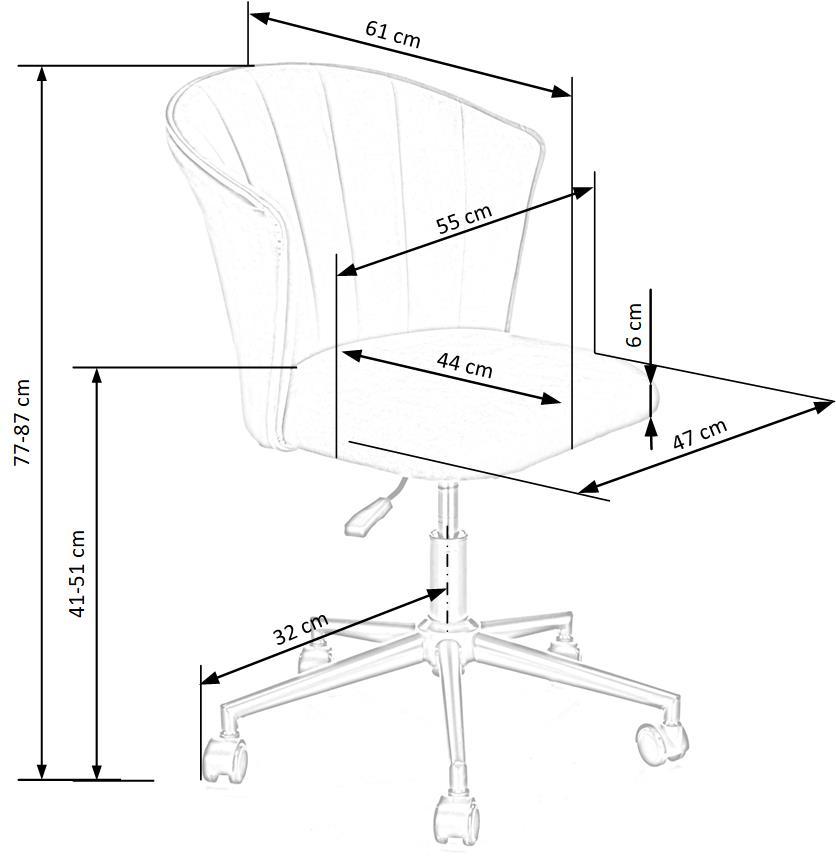 PS  grozāmais krēsls 55/61/77-87/41-51 cm pelēks - N1 Home