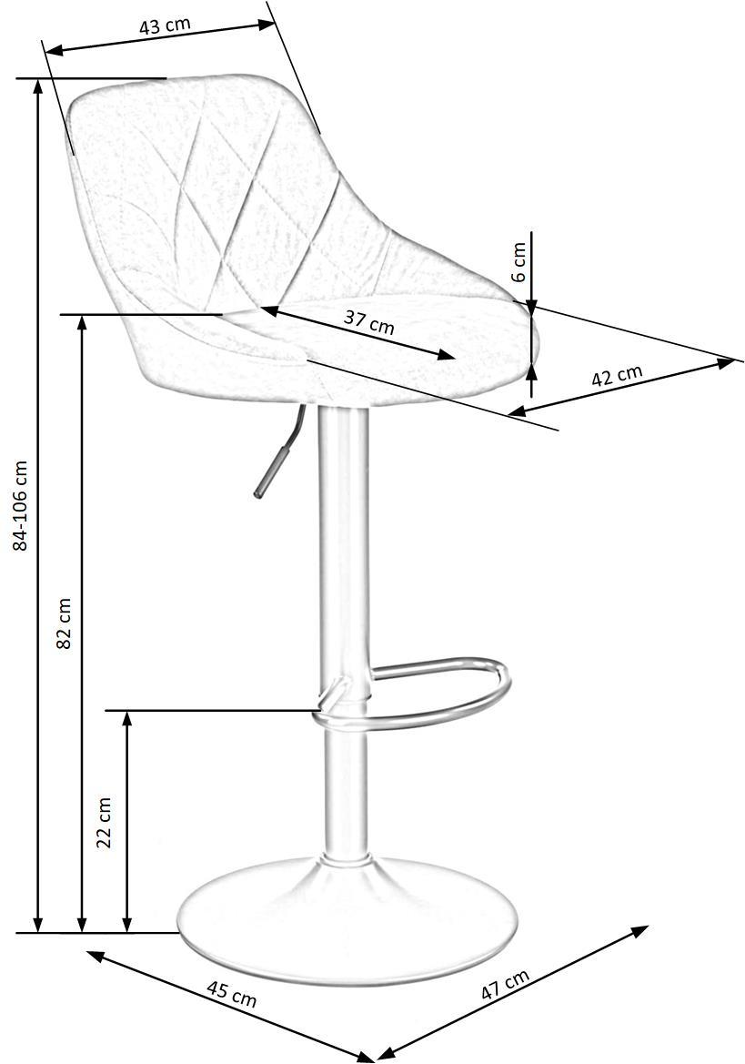 NA krēsls pelēks 84-106/47/45/60-82 cm - N1 Home