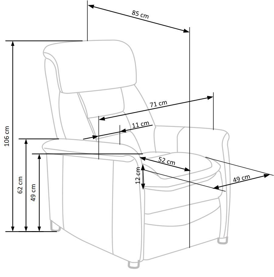 Krēsls Jorf 71/85-155/106-79/49 cm pelēks - N1 Home