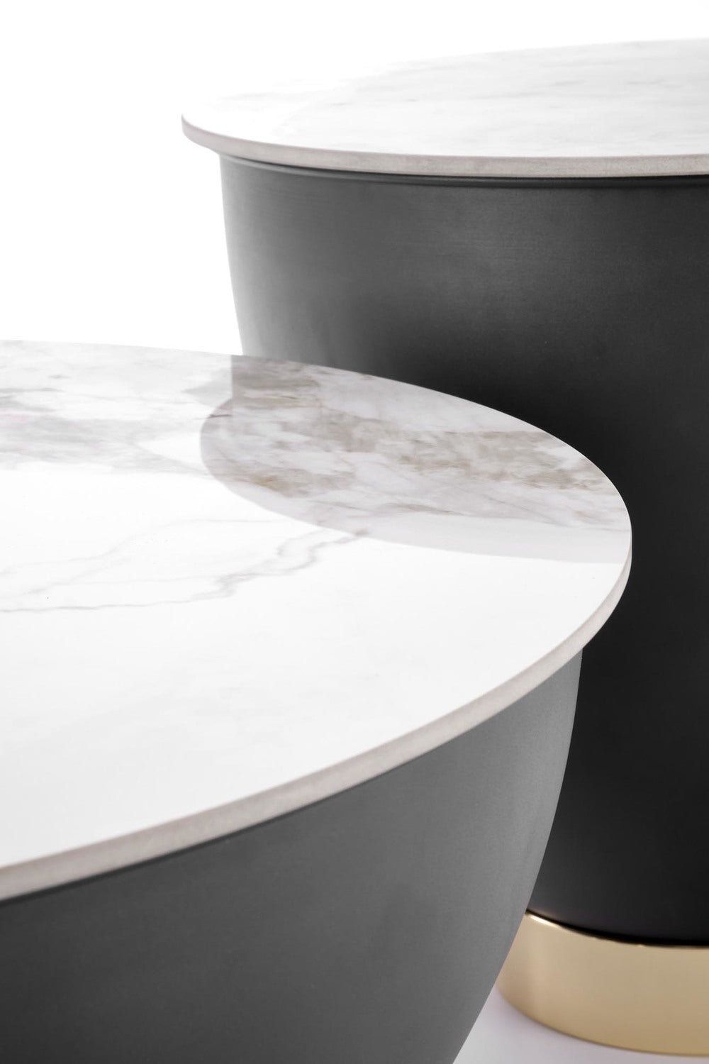 Kafijas galdiņš CC2 48/45 cm balts marmors/pelēks/zelts - N1 Home