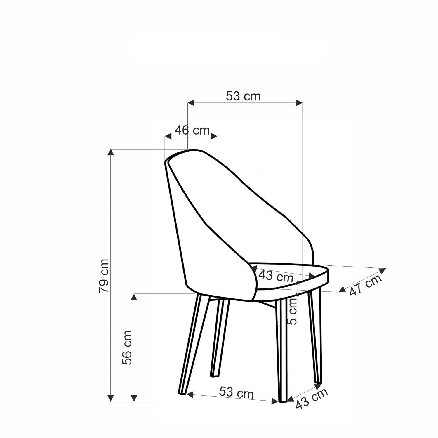 Krēsls Mala 50/53/79/46 cm bešs - N1 Home