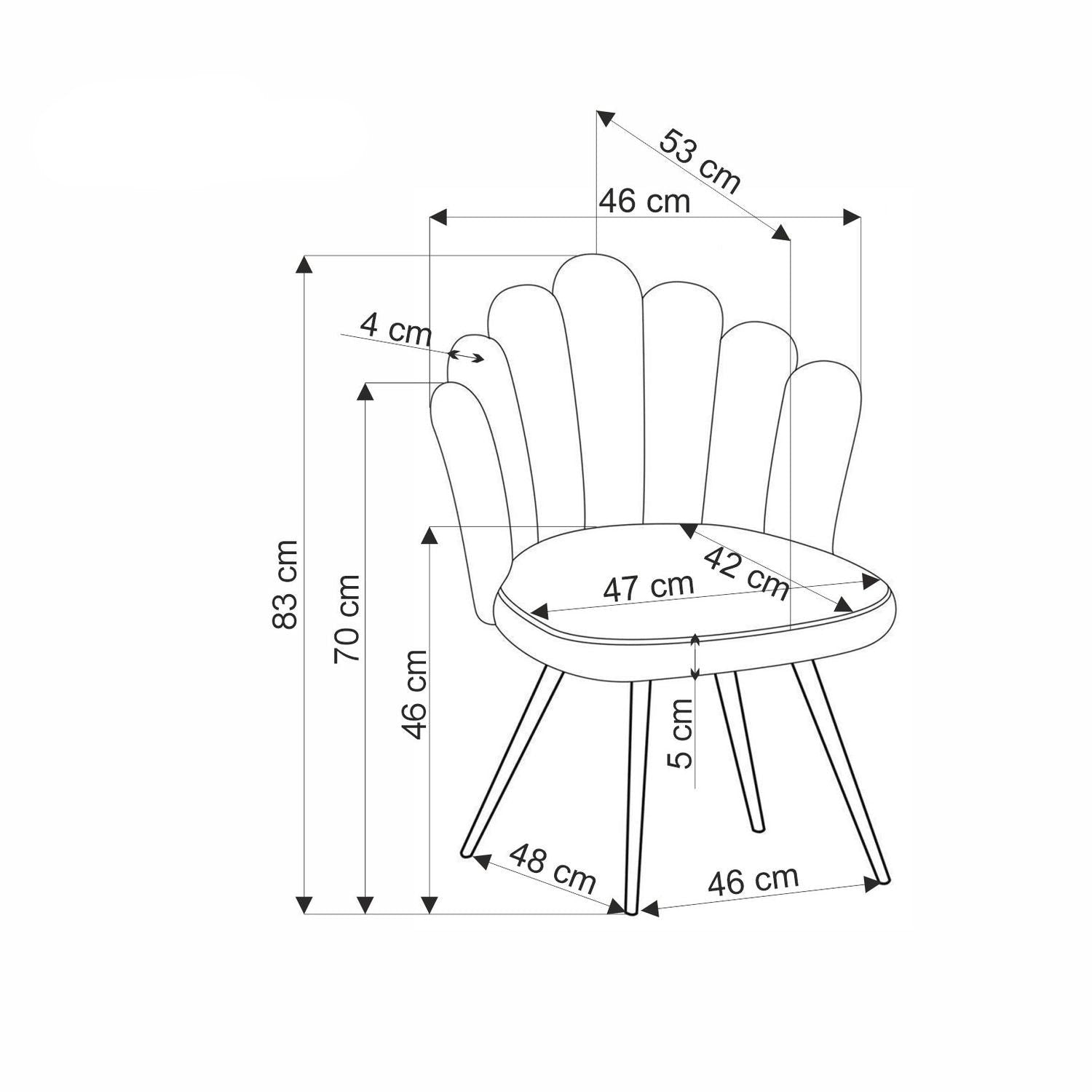 Krēsls Joy 53/53/83/46 cm - N1 Home