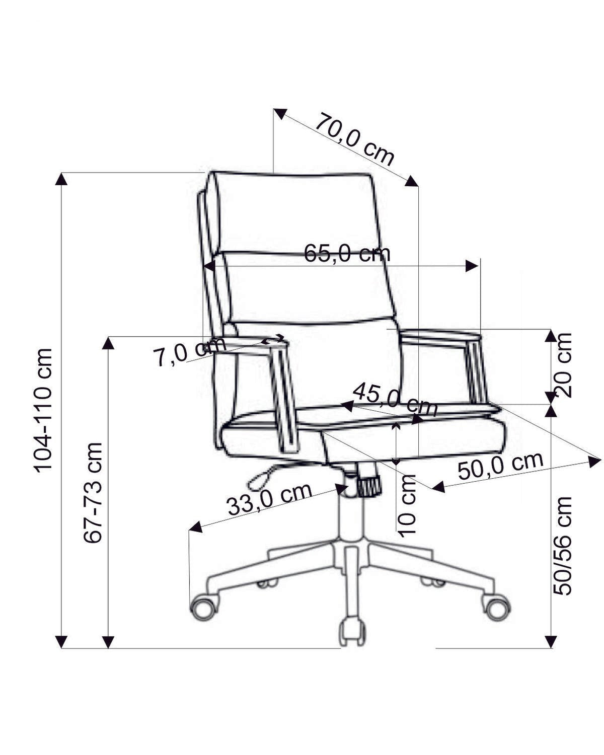 Krēsls Adri 65/70/104-110/50-56 cm pelēks - N1 Home