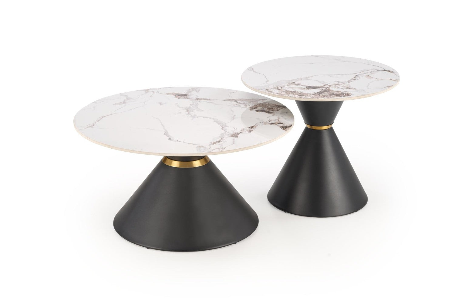 Kafijas galdiņš Gora S 60/51 cm balts marmors/melns - N1 Home