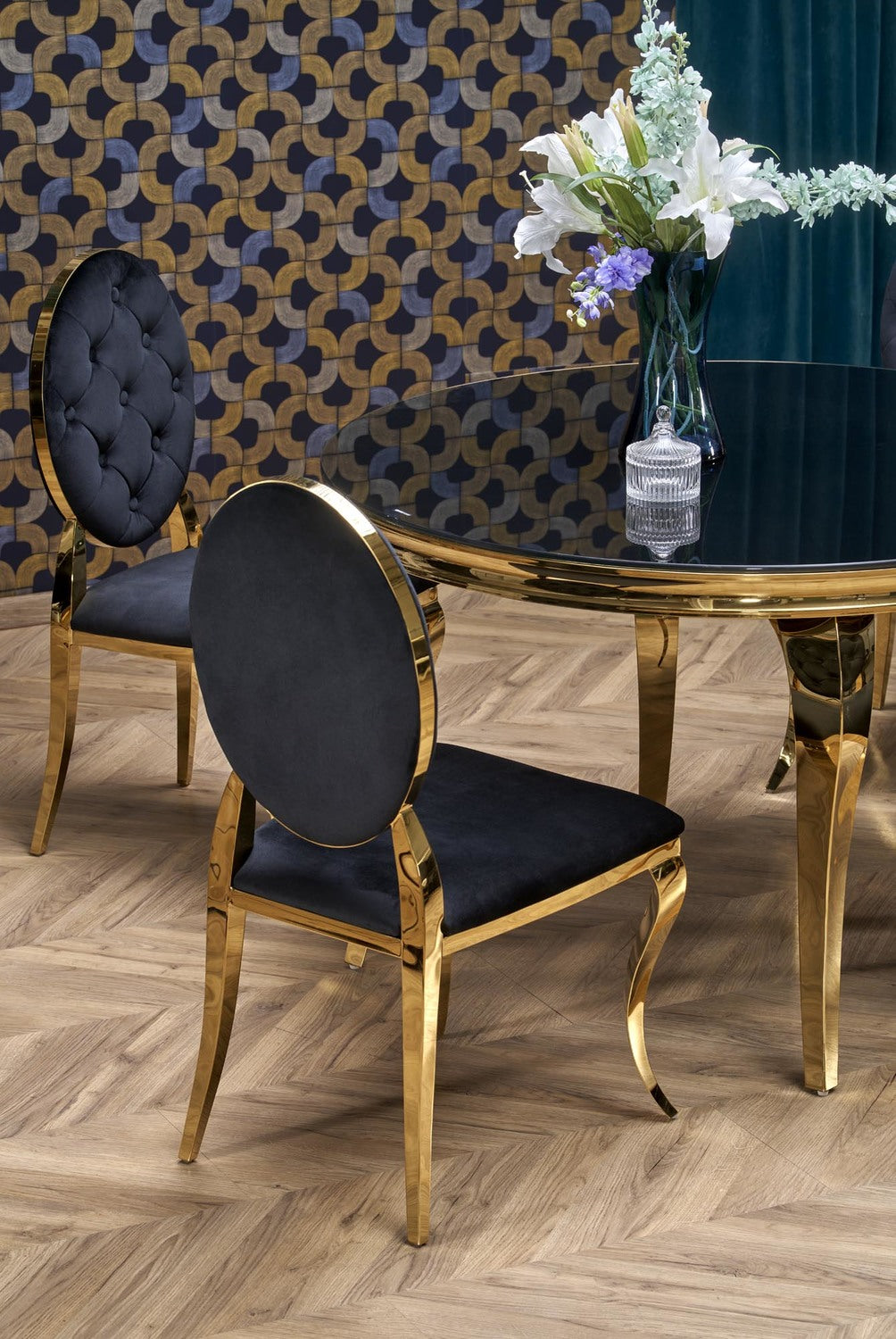 Galds Roy 120/76/77 cm zelts/melns - N1 Home