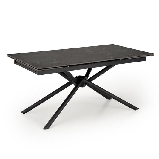 Galds Vitora 160/90/75 cm melns marmors/melns - N1 Home